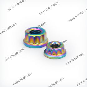 Tibolt Forged Titanium Alloy Sprocket Nuts PVD Rainbow