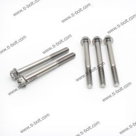 DIN6921 M8 (60mm Length) Titanium Flange Bolt - Drilled Head